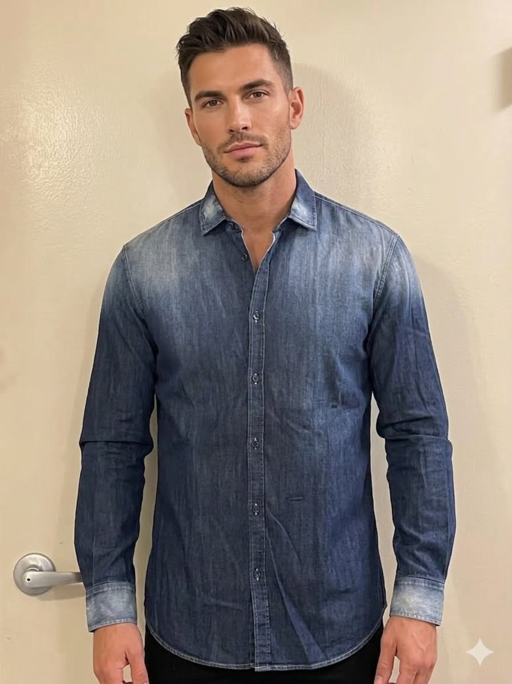 DSQUARED2 Distressed Buttondown Logo Denim Shirt